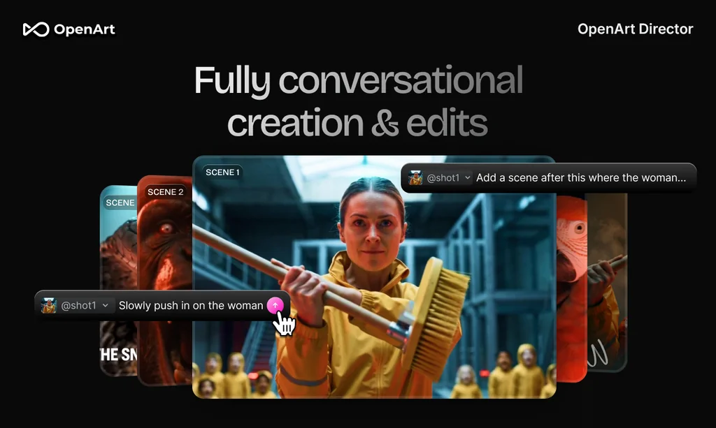 Fully conversational creation and edits with shots addressed directly